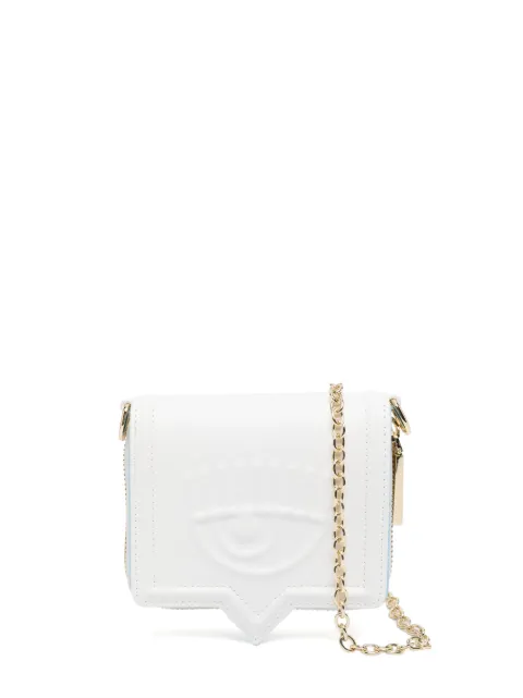 Chiara Ferragni Eyelike embossed faux-leather wallet-on-chain