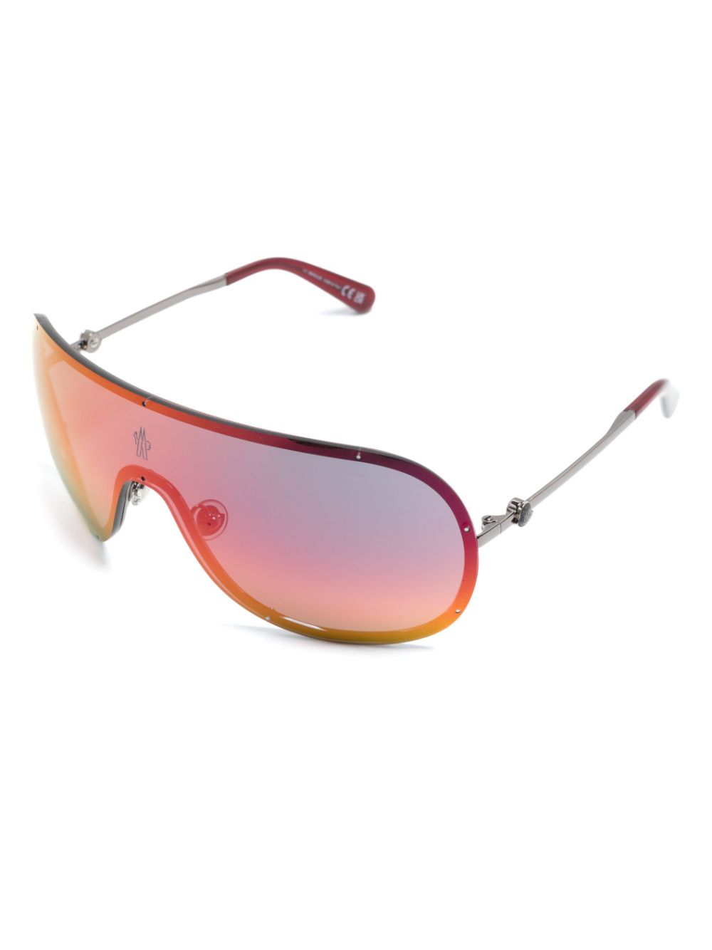 Moncler Eyewear Avionn mirrored shield-frame sunglasses - Rood