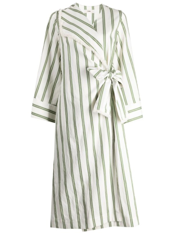 Muller Of Yoshiokubo Striped Wrap Midi Dress - Farfetch