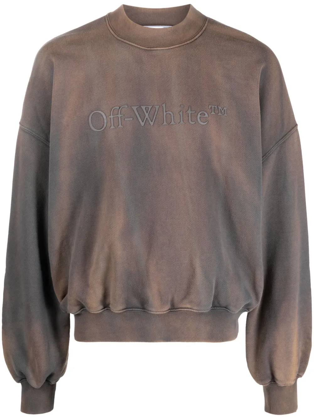Off-White Girls Cotton Crew Neck Logo Band Sweatshirt