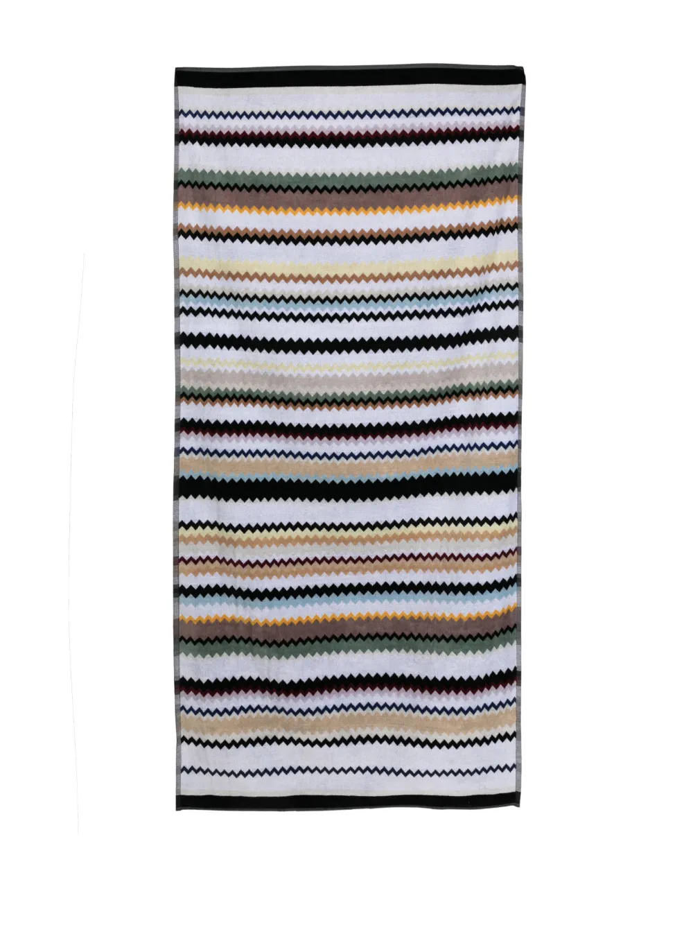 Shop Missoni Zigzag-print Cotton Towel In Grey