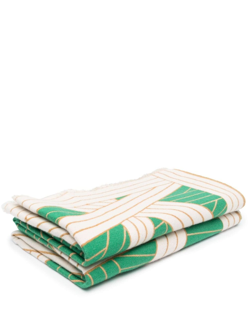 Missoni Nastri Frayed Blanket In Green