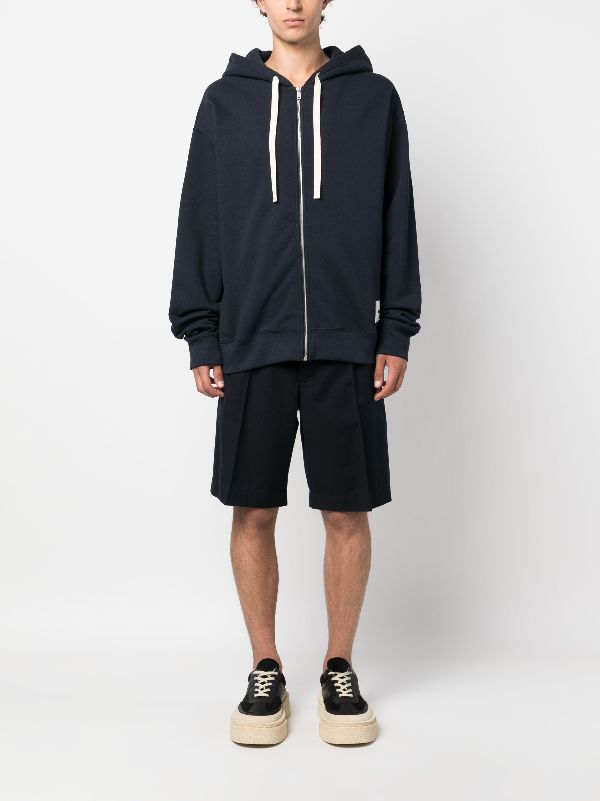 Jil Sander logo-patch zip-up Hoodie - Farfetch