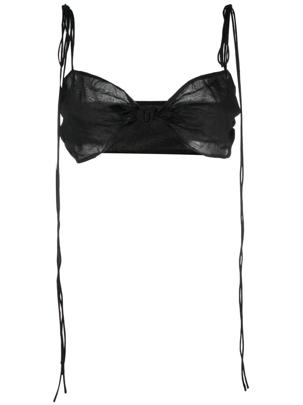The Andamane Knotted Bralette Top In Black