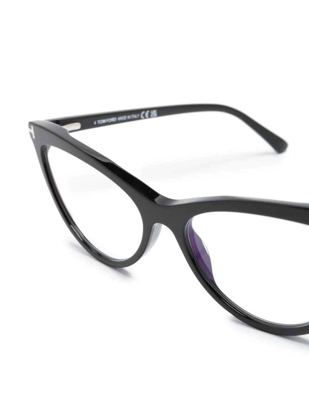 Shop Tom Ford Cat-eye Clip-on Glasses In Schwarz