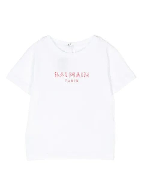 Balmain Kids logo-embroidered cotton T-shirt