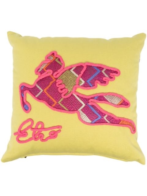 ETRO HOME embroidered-motif cotton cushion