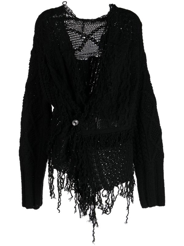 Muller Of Yoshiokubo Distressed Asymmetric Cardigan - Farfetch