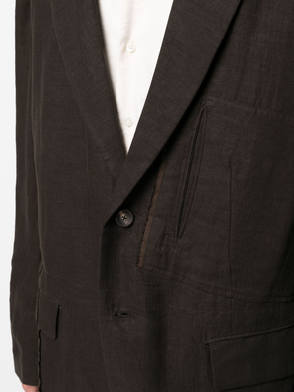 Shop Ziggy Chen Lined Long-sleeved Blazer In Brown