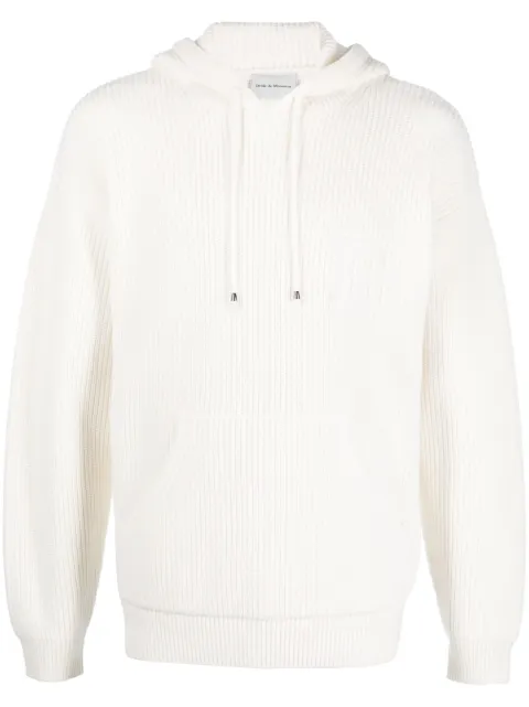 Drôle De Monsieur logo-embroidered waffle-knit hoodie