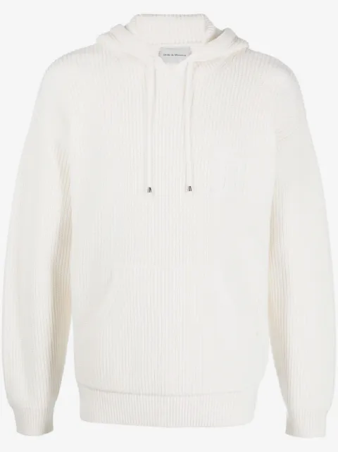 Drôle De Monsieur logo-embroidered waffle-knit hoodie