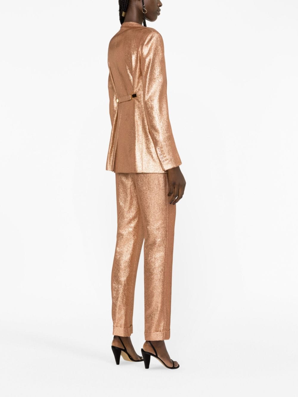 Shop Tom Ford Iridescent Mid-rise Tailored Trousers In Pink