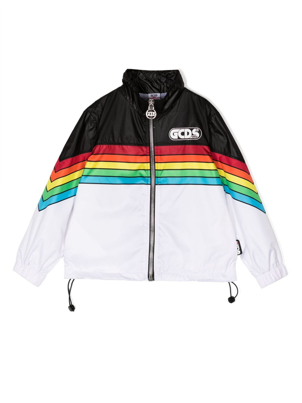 gcds kids veste zippée à logo imprimé - blanc