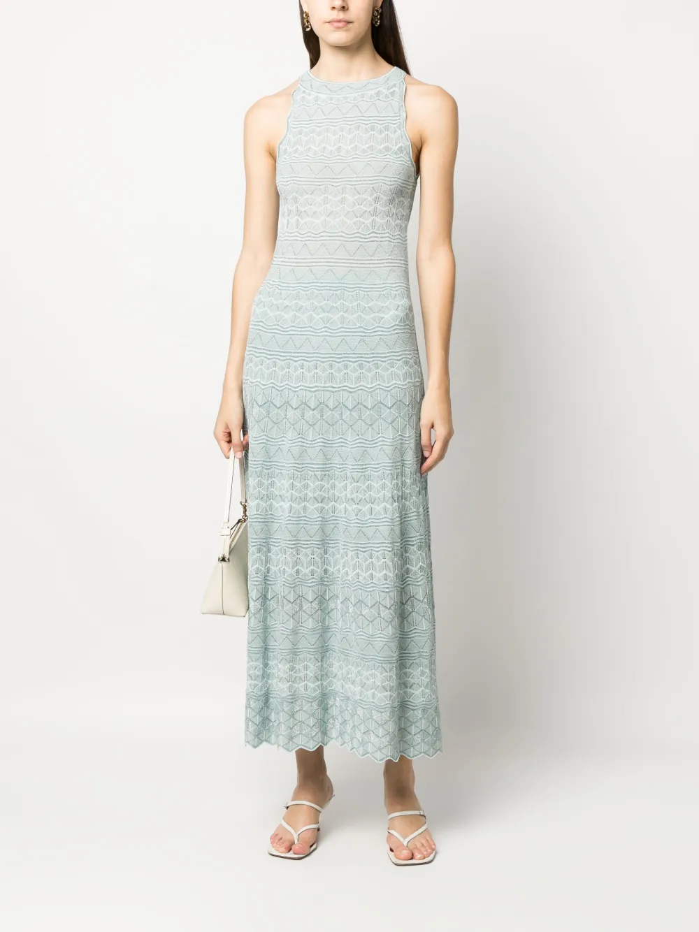 D.Exterior crochet-knit sleeveless maxi dress - Groen