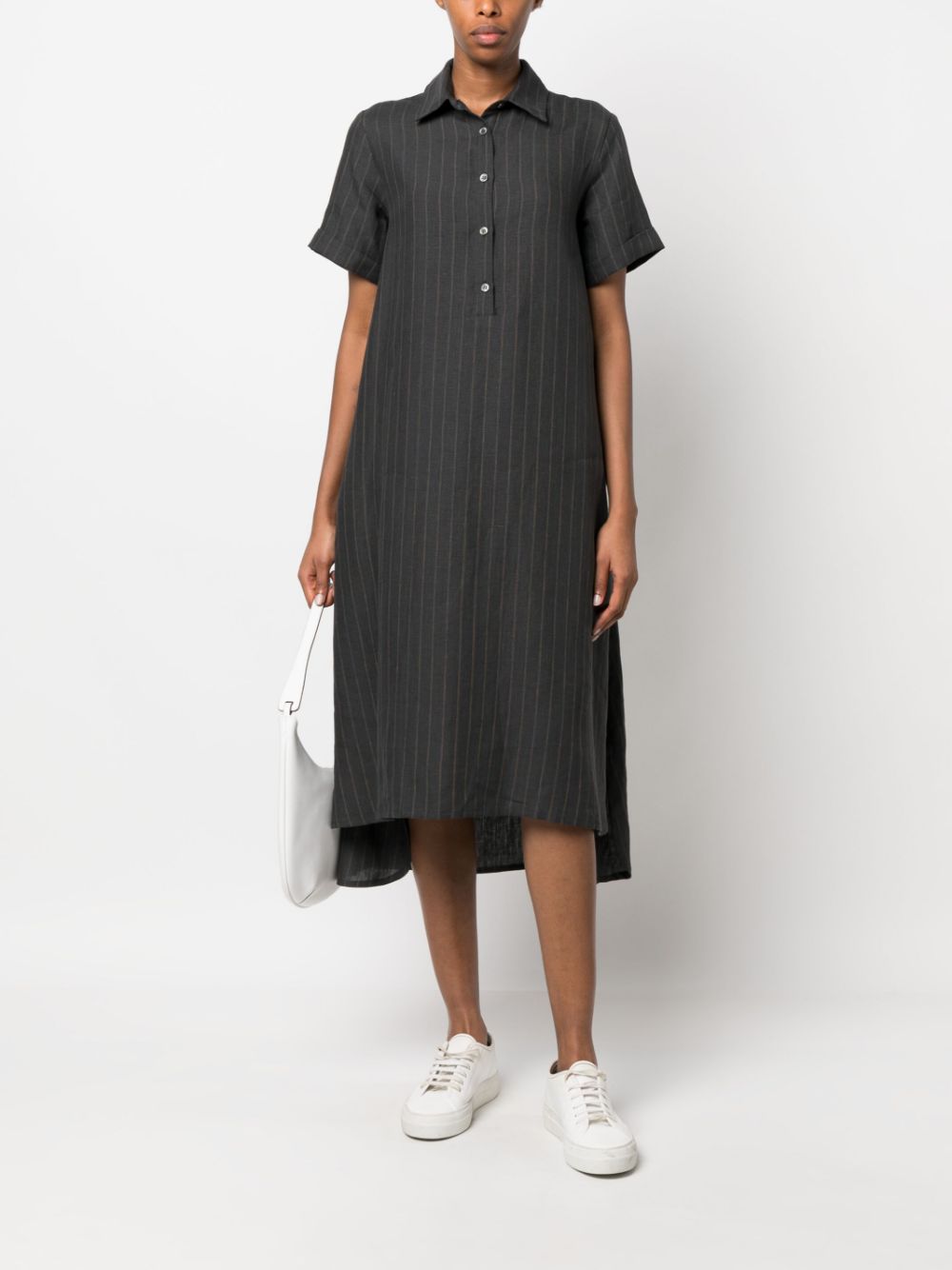 Société Anonyme pinstripe-pattern shirt dress - Grijs