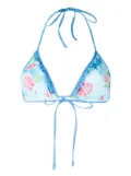 Frankies Bikinis Camilla floral-print bikini top - Blue