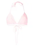 Frankies Bikinis broderie-anglaise triangular bikini top - Pink