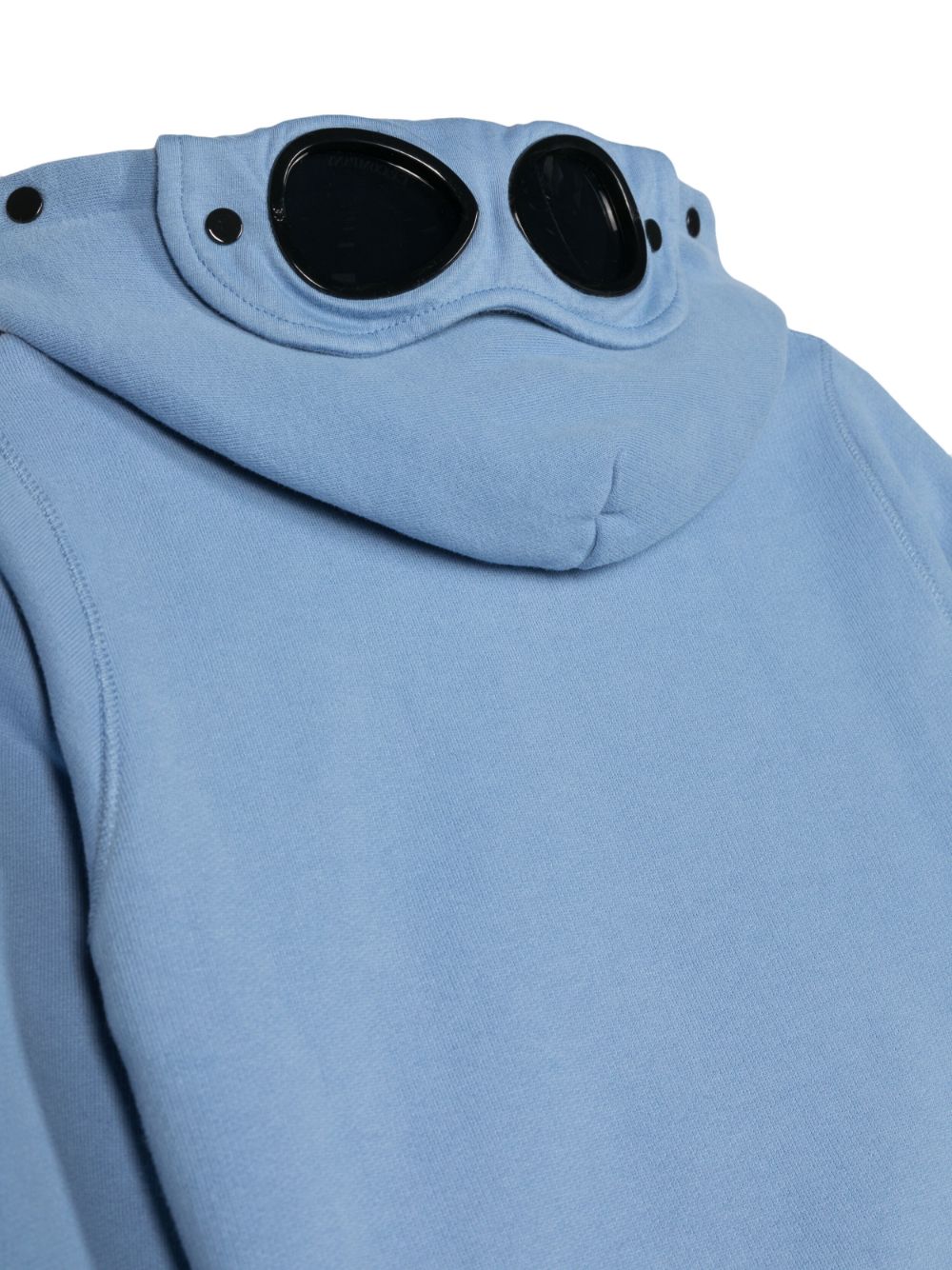 Goggles-detail zipped cotton hoodie