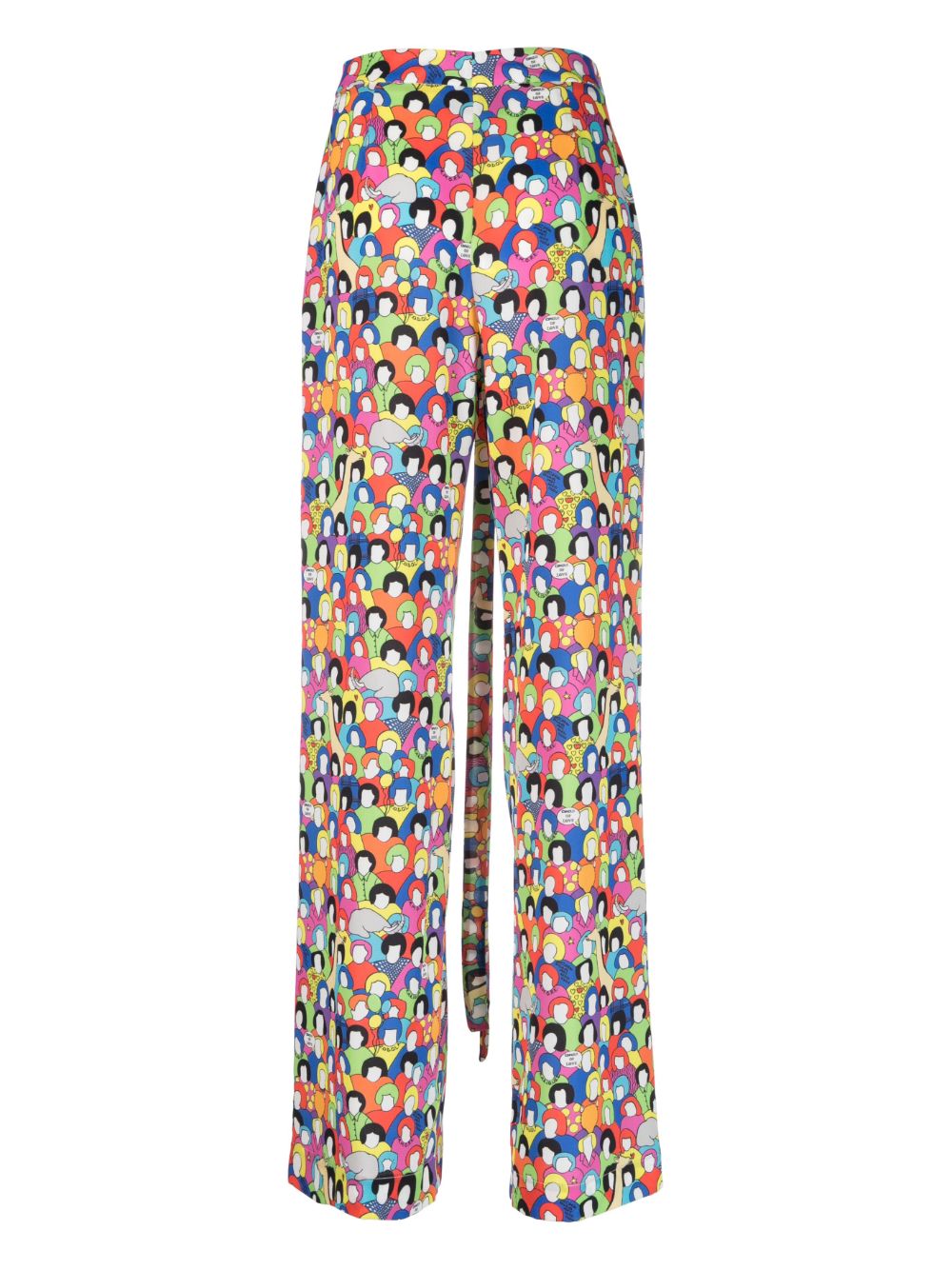 Shop Alessandro Enriquez High-waisted Graphic-print Trousers In Blue