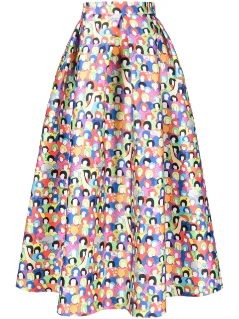 alessandro enriquez cartoon-print full skirt