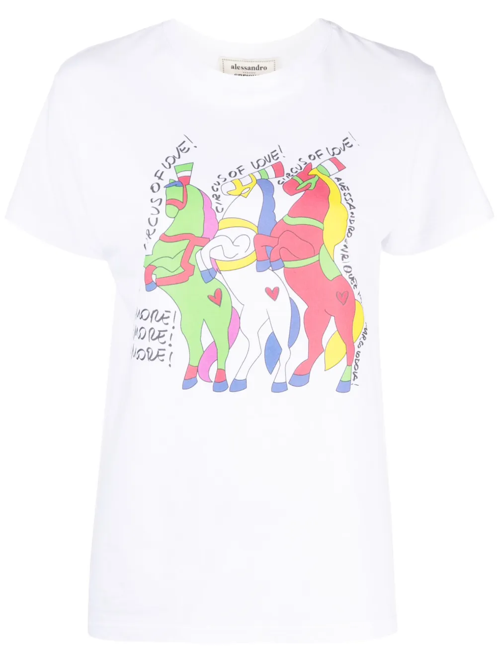 alessandro enriquez Cavalli-print cotton T-shirt