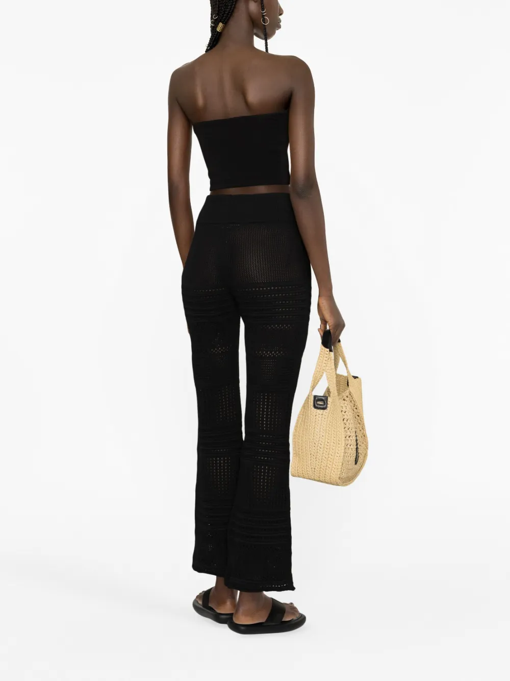 Stella McCartney Gebreide flared broek Zwart