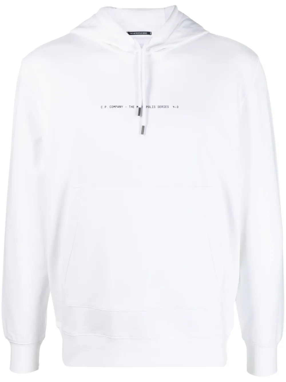 C.P. Company logo-print stretch-cotton hoodie - White