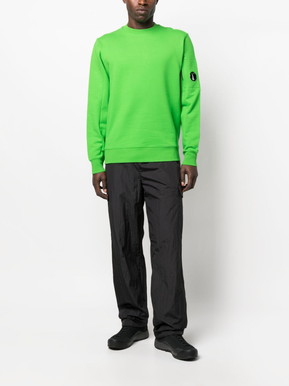 C.P. Company logo-patch cotton sweatshirt - Groen