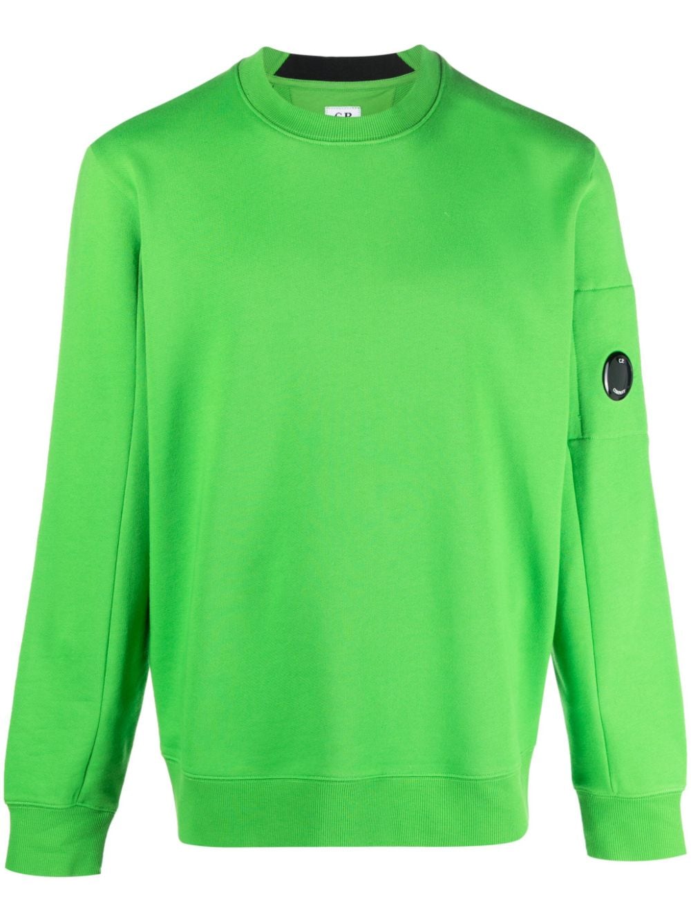 C.p. Company Logo-patch Cotton Sweatshirt In Grün