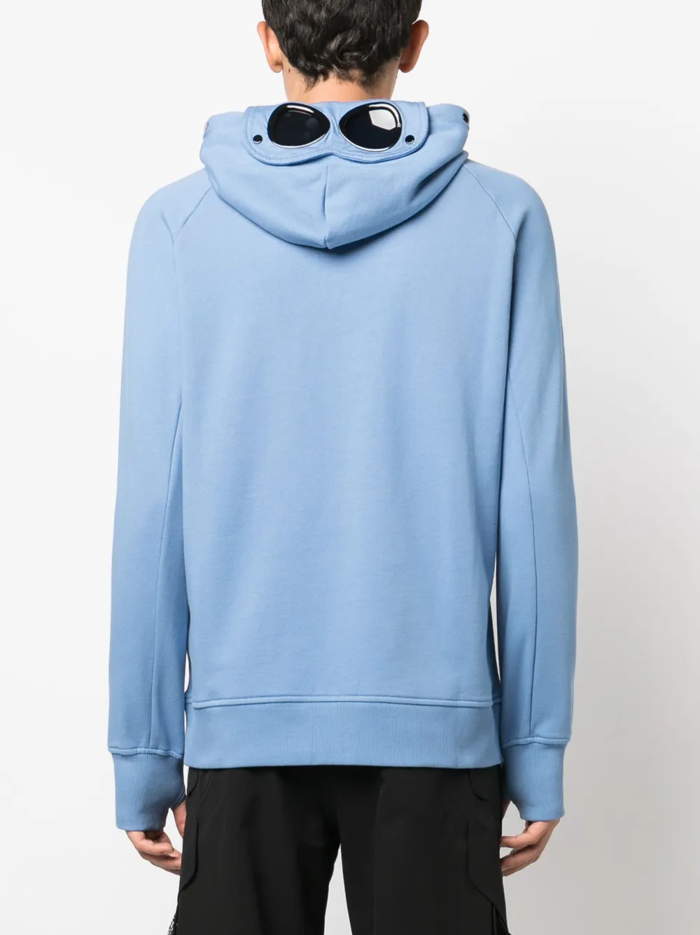 C.P. Company Goggles detail jersey fleece Hoodie Blue FARFETCH UK