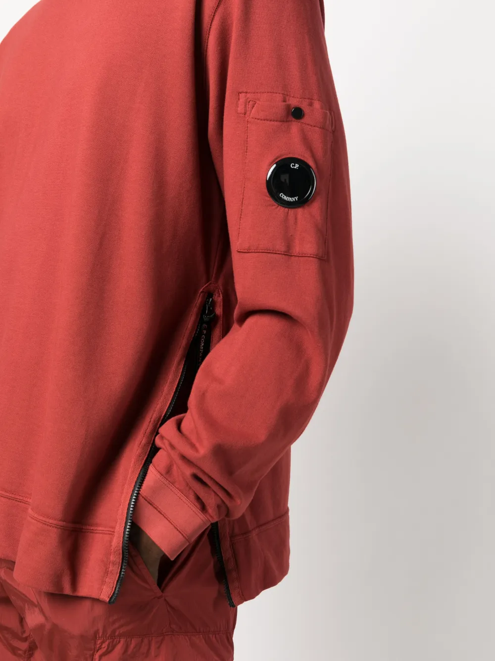C.P. Company スウェット オレンジネイビー C.P. Company サイドジップ スウェットシャツ | レッド | FARFETCH JP