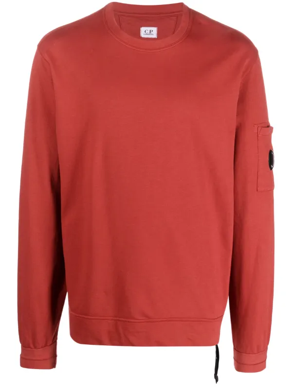 Company Side zip-fastening Cotton Sweatshirt Red