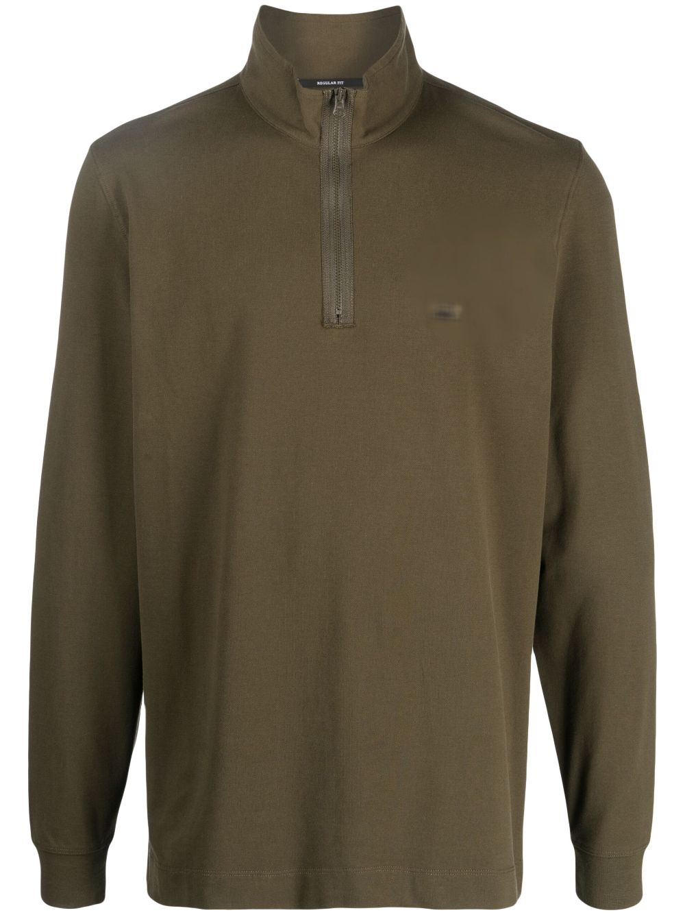 C.p. Company Logo-patch Half-zip Jumper In Green