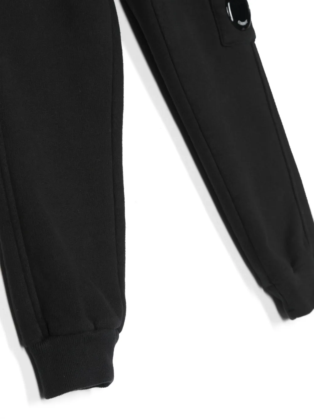 Shop C.p. Company Lens-detail Cotton Track Pants In Black