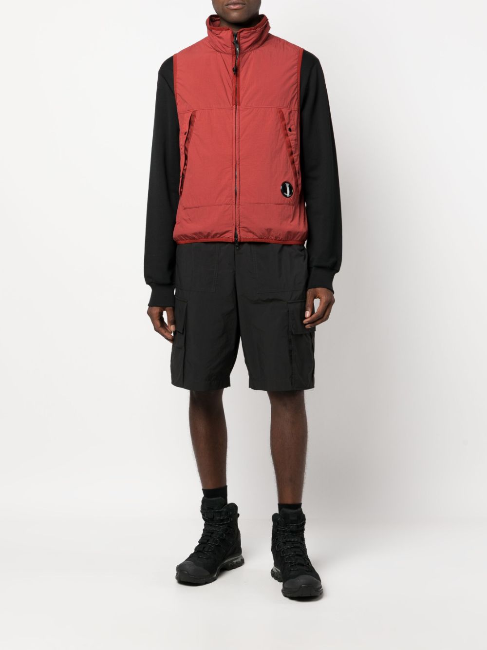 C.P. Company G.D.P. Lens-detail zip-up gilet - Rood