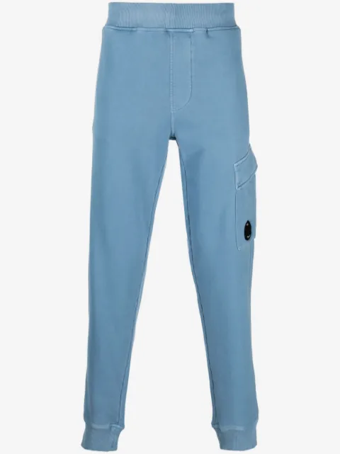 C.P. Company logo-plaque cotton track pants