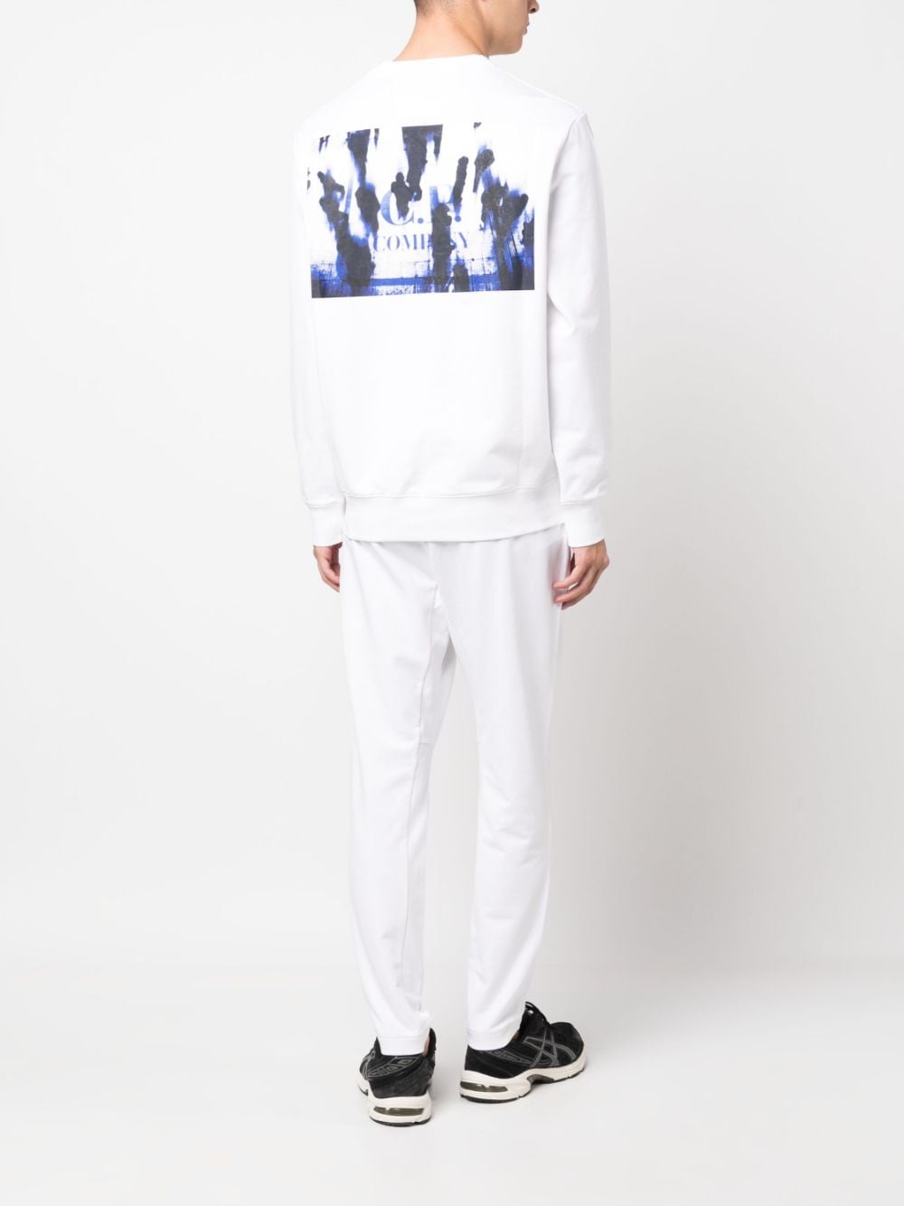 C.P. Company logo-print knit sweatshirt - Wit