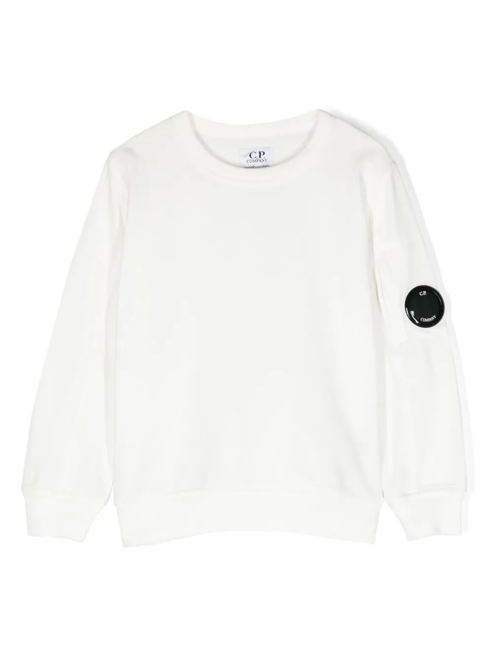 C.p. Company Logo-patch Cotton Sweatshirt In White