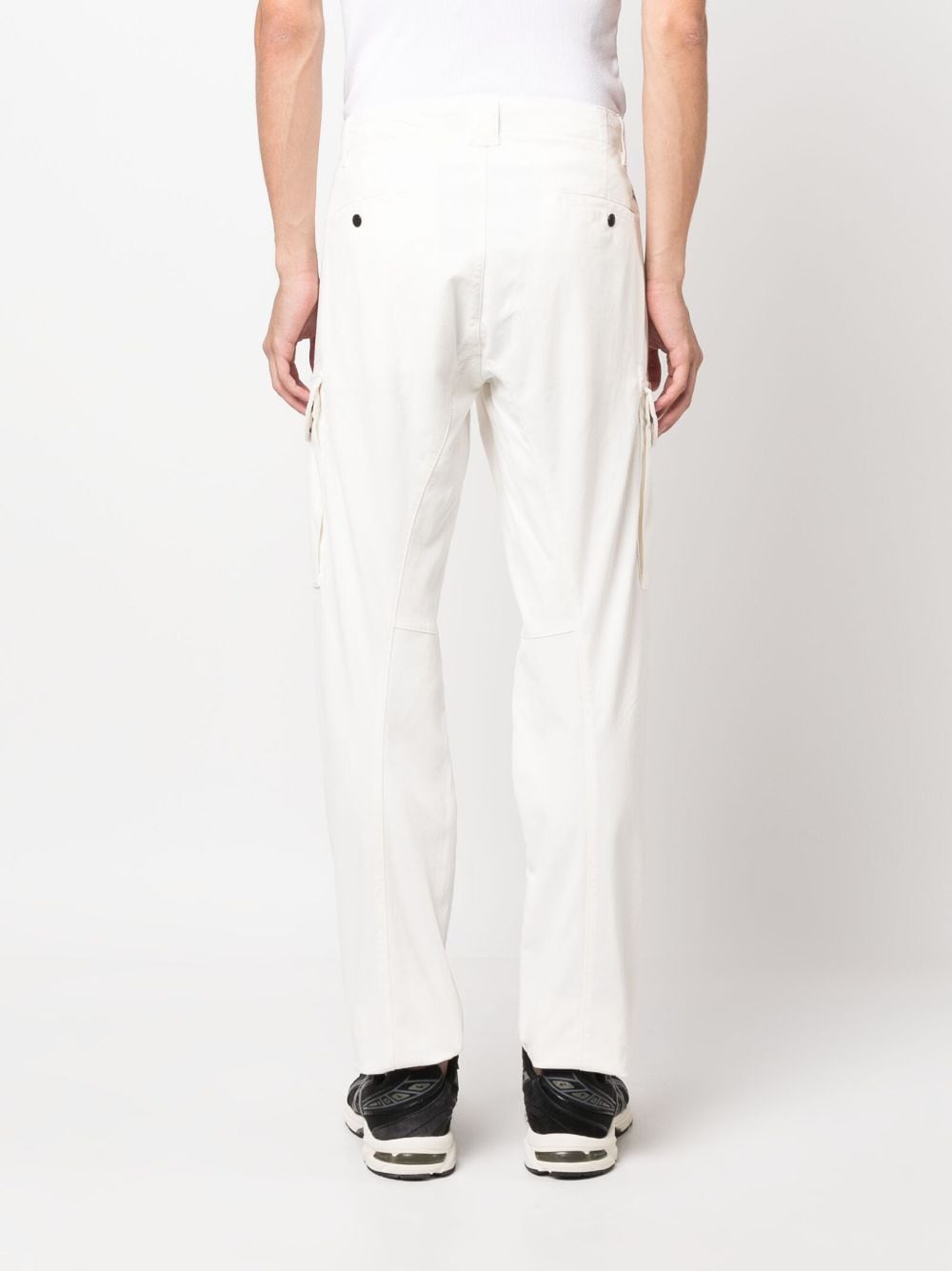 Shop C.p. Company Lens-detail Cotton Trousers In Weiss