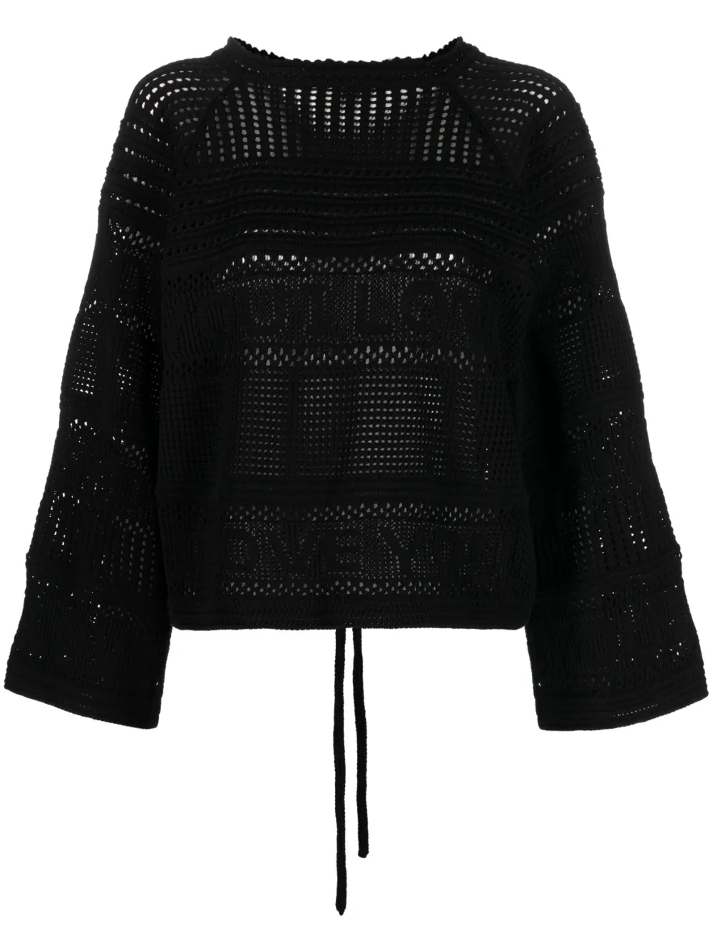 Stella Mccartney + Net Sustain Open-back Crocheted Organic Cotton Top In Black