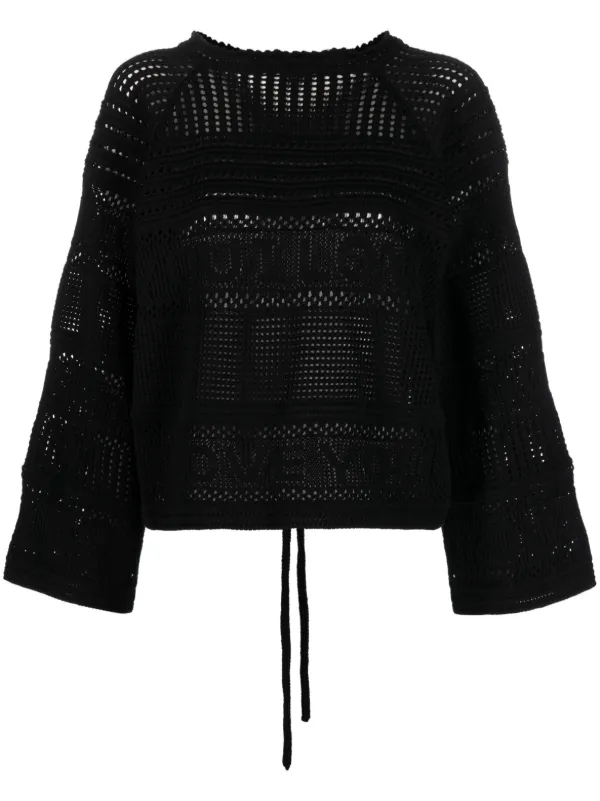 Stella McCartney Open-knit Cotton Jumper in Black