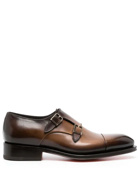 Santoni double-buckle monk shoes