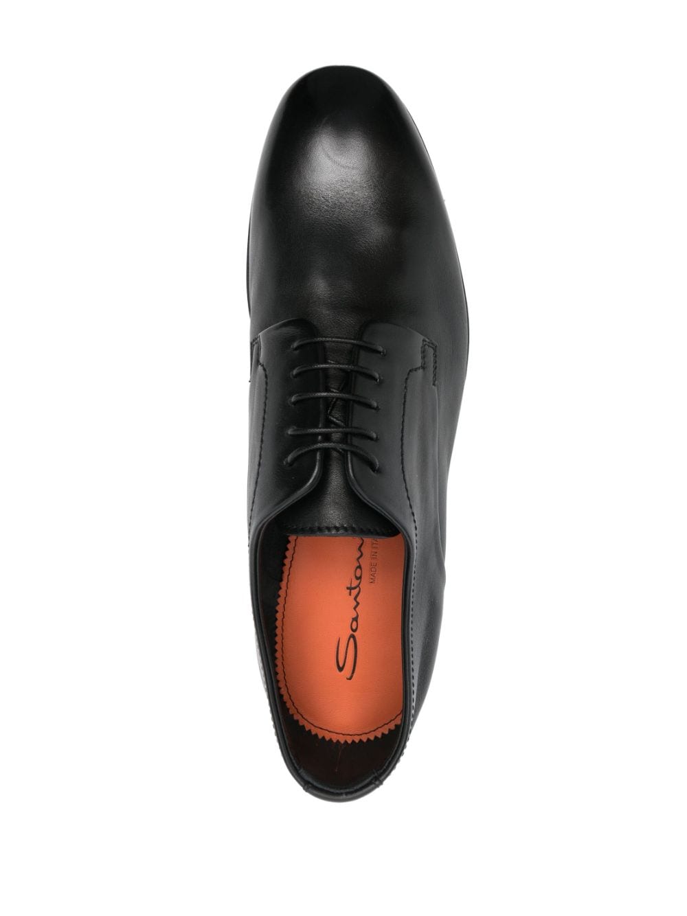 Shop Santoni Leather Derby Shoes In Black