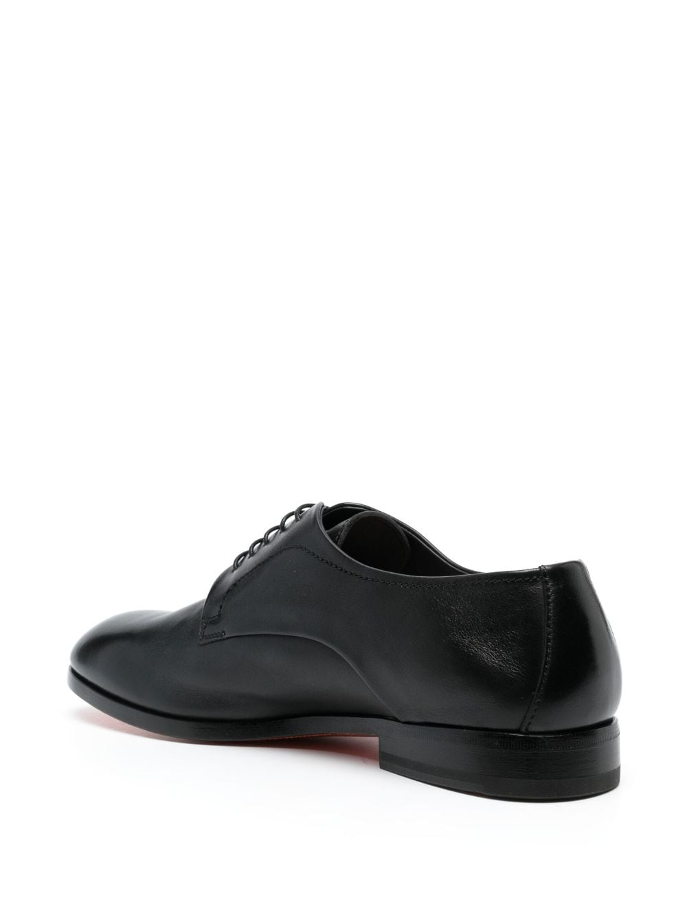 Shop Santoni Leather Derby Shoes In Black