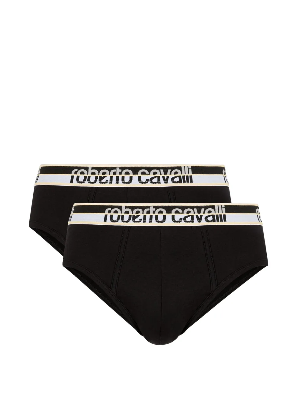 Roberto Cavalli logo-waistband briefs (pack of two) - Nero