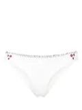 Frankies Bikinis Sawyer floral-embroidery bikini bottoms - White