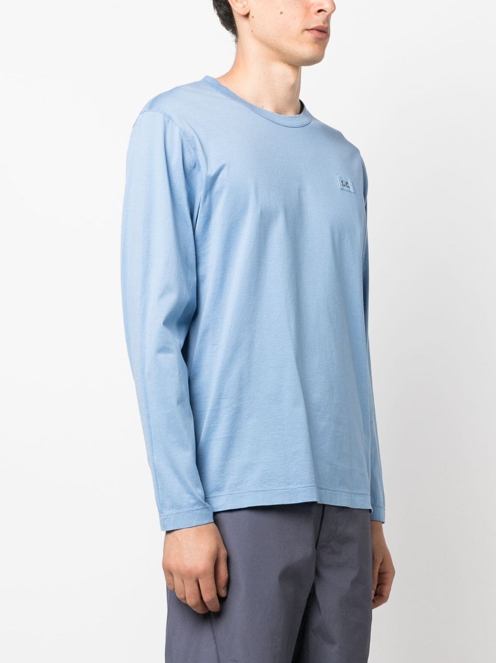 Shop C.p. Company Long-sleeve Cotton T-shirt In Blue