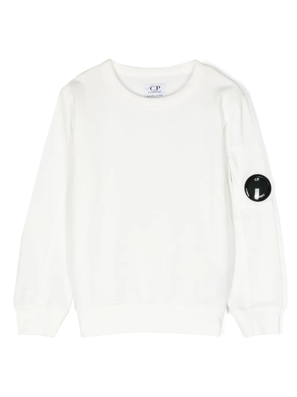 C.p. Company Logo-patch Cotton Sweatshirt In White