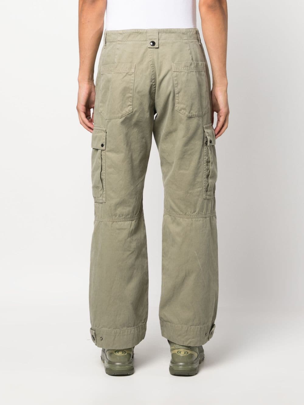 Shop C.p. Company Straight-leg Cotton Cargo Trousers In Green