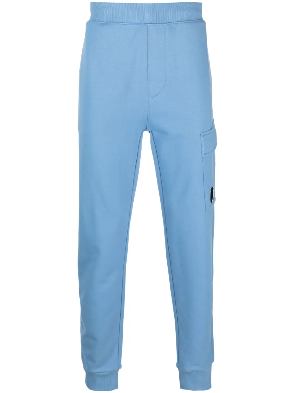 C.p. Company Logo-plaque Cotton Track Pants In Blue